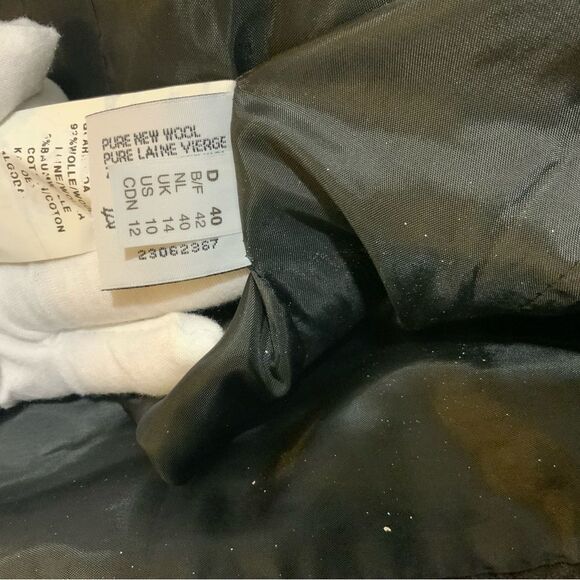 Louis Feraud dark grey wool blazer lace detail jacket fully lined 2 pocket sz 10 - Picture 7 of 8